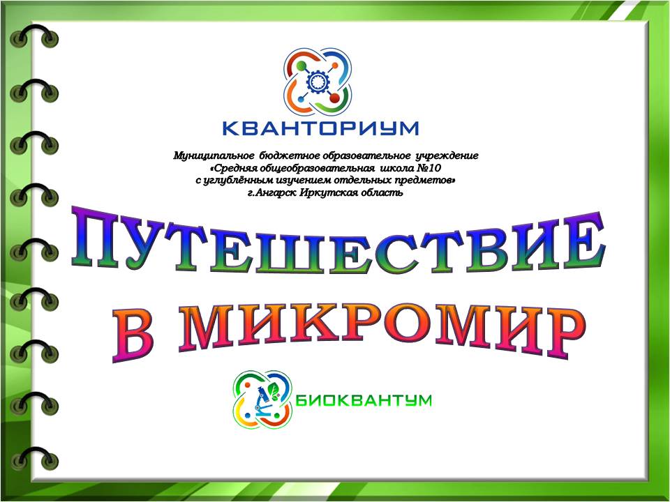"Путешествие в микромир" для 5х классов.